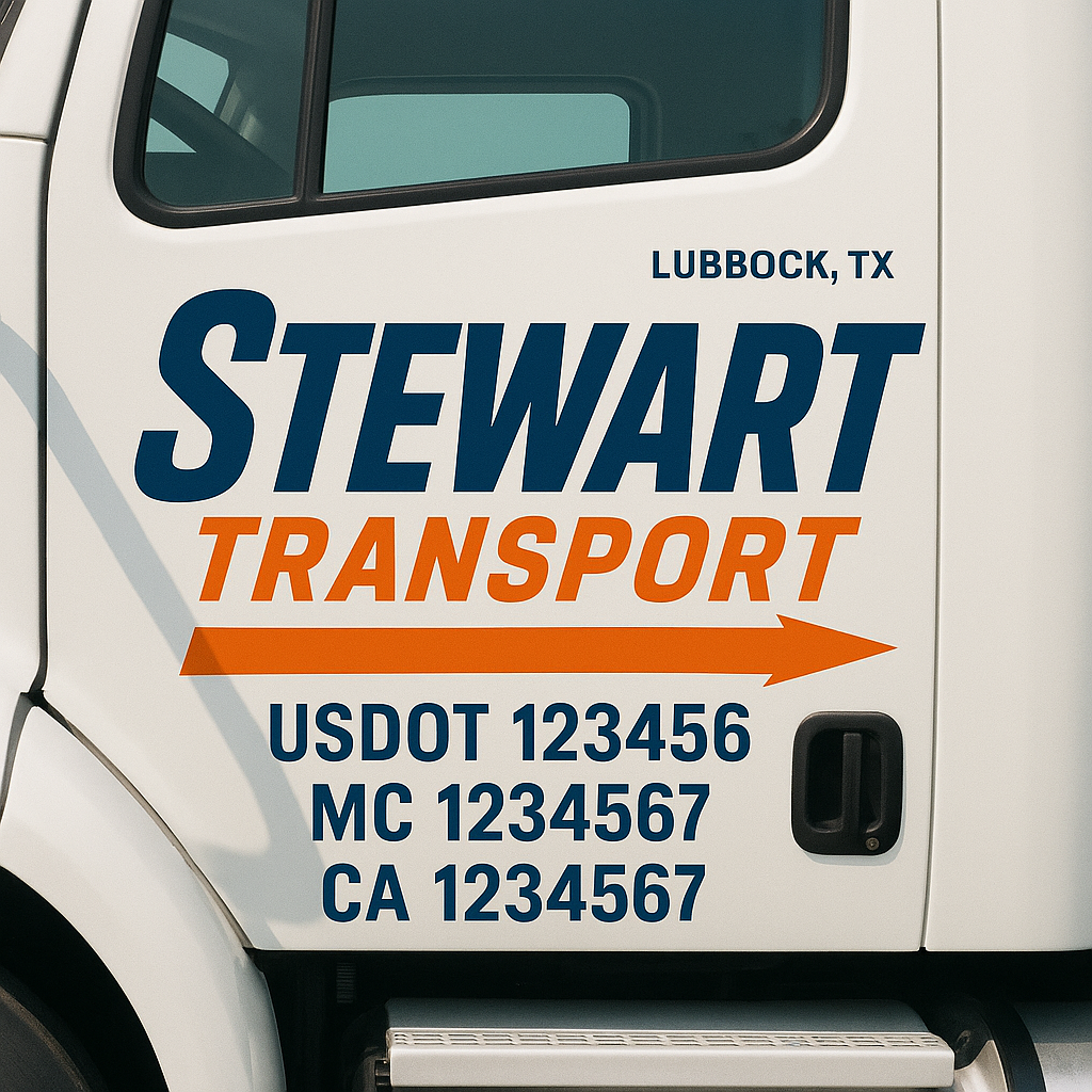 Custom Truck Door Lettering Sign Decal Sticker For Trucking, Businesses with City, State and USDOT, MC, GVW Truck Sign (2-Pack)