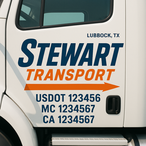 Custom Truck Door Lettering Sign Decal Sticker For Trucking, Businesses with City, State and USDOT, MC, GVW Truck Sign (2-Pack)