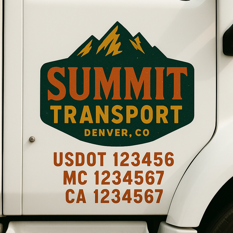Custom Truck Door Lettering Sign Decal Sticker For Trucking, Businesses with City, State and USDOT, MC, GVW Truck Sign (2-Pack)