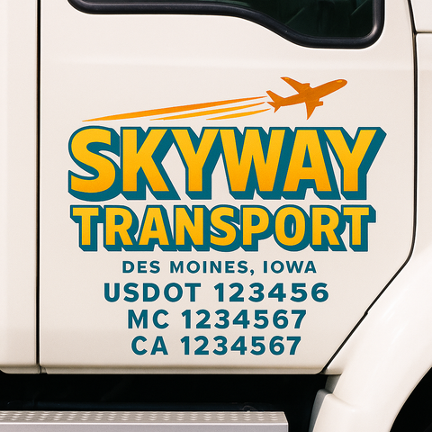 Custom Truck Door Lettering Sign Decal Sticker For Trucking, Businesses with City, State and USDOT, MC, GVW Truck Sign (2-Pack)