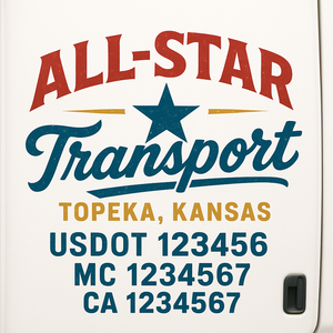 Custom Truck Door Lettering Sign Decal Sticker For Trucking, Businesses with City, State and USDOT, MC, GVW Truck Sign (2-Pack)