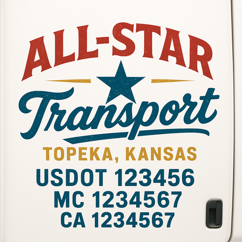 Custom Truck Door Lettering Sign Decal Sticker For Trucking, Businesses with City, State and USDOT, MC, GVW Truck Sign (2-Pack)