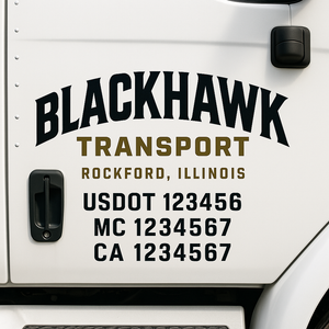 Custom Truck Door Lettering Sign Decal Sticker For Trucking, Businesses with City, State and USDOT, MC, GVW Truck Sign (2-Pack)