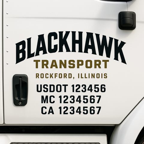 Custom Truck Door Lettering Sign Decal Sticker For Trucking, Businesses with City, State and USDOT, MC, GVW Truck Sign (2-Pack)