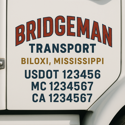 Custom Truck Door Lettering Sign Decal Sticker For Trucking, Businesses with City, State and USDOT, MC, GVW Truck Sign (2-Pack)