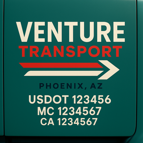 Custom Truck Door Lettering Sign Decal Sticker For Trucking, Businesses with City, State and USDOT, MC, GVW Truck Sign (2-Pack)