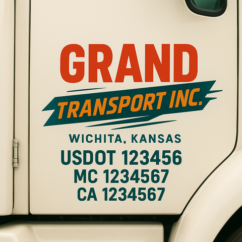 Custom Truck Door Lettering Sign Decal Sticker For Trucking, Businesses with City, State and USDOT, MC, GVW Truck Sign (2-Pack)