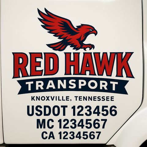 Custom Truck Door Lettering Sign Decal Sticker For Trucking, Businesses with City, State and USDOT, MC, GVW Truck Sign (2-Pack)