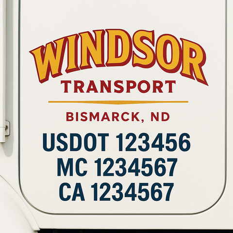 Custom Truck Door Lettering Sign Decal Sticker For Trucking, Businesses with City, State and USDOT, MC, GVW Truck Sign (2-Pack)