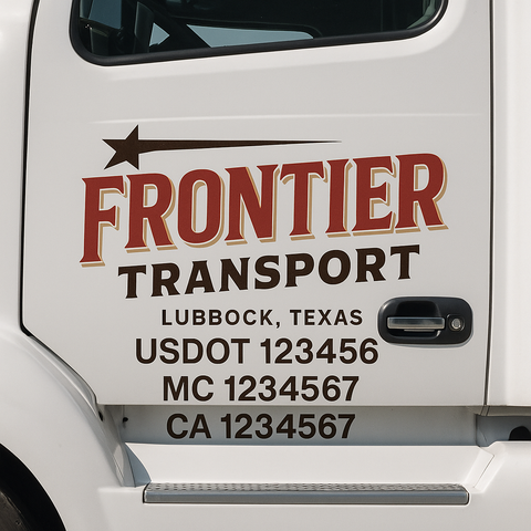 Custom Truck Door Lettering Sign Decal Sticker For Trucking, Businesses with City, State and USDOT, MC, GVW Truck Sign (2-Pack)