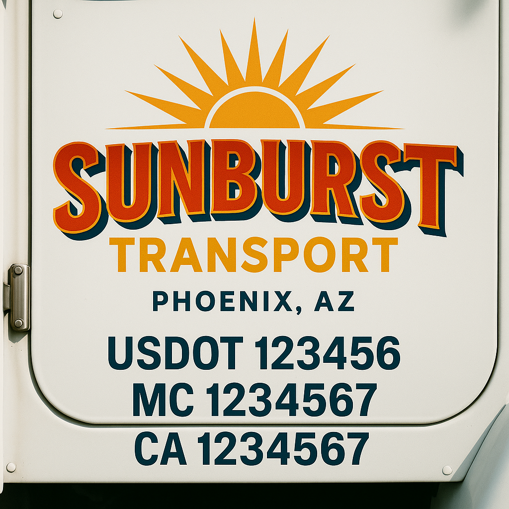 Custom Truck Door Lettering Sign Decal Sticker For Trucking, Businesses with City, State and USDOT, MC, GVW Truck Sign (2-Pack)