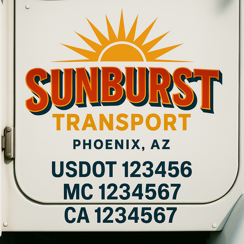 Custom Truck Door Lettering Sign Decal Sticker For Trucking, Businesses with City, State and USDOT, MC, GVW Truck Sign (2-Pack)