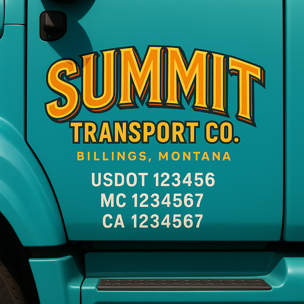 Custom Truck Door Lettering Sign Decal Sticker For Trucking, Businesses with City, State and USDOT, MC, GVW Truck Sign (2-Pack)