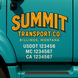 Custom Truck Door Lettering Sign Decal Sticker For Trucking, Businesses with City, State and USDOT, MC, GVW Truck Sign (2-Pack)