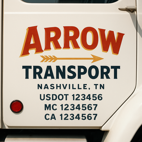 Custom Truck Door Lettering Sign Decal Sticker For Trucking, Businesses with City, State and USDOT, MC, GVW Truck Sign (2-Pack)