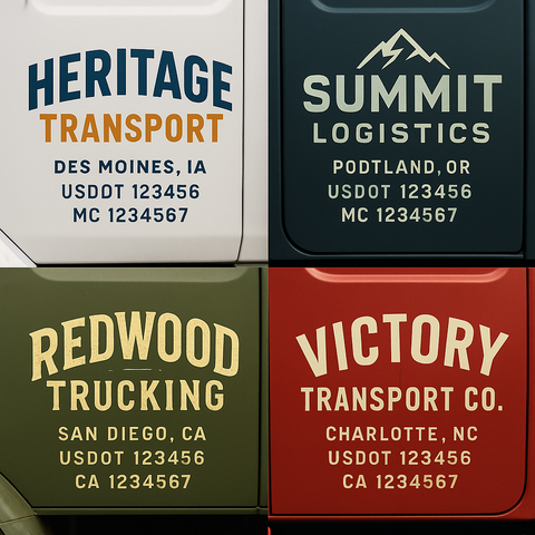 Custom Truck Door Lettering Sign Decal Sticker For Trucking, Businesses with City, State and USDOT, MC, GVW Truck Sign (2-Pack)