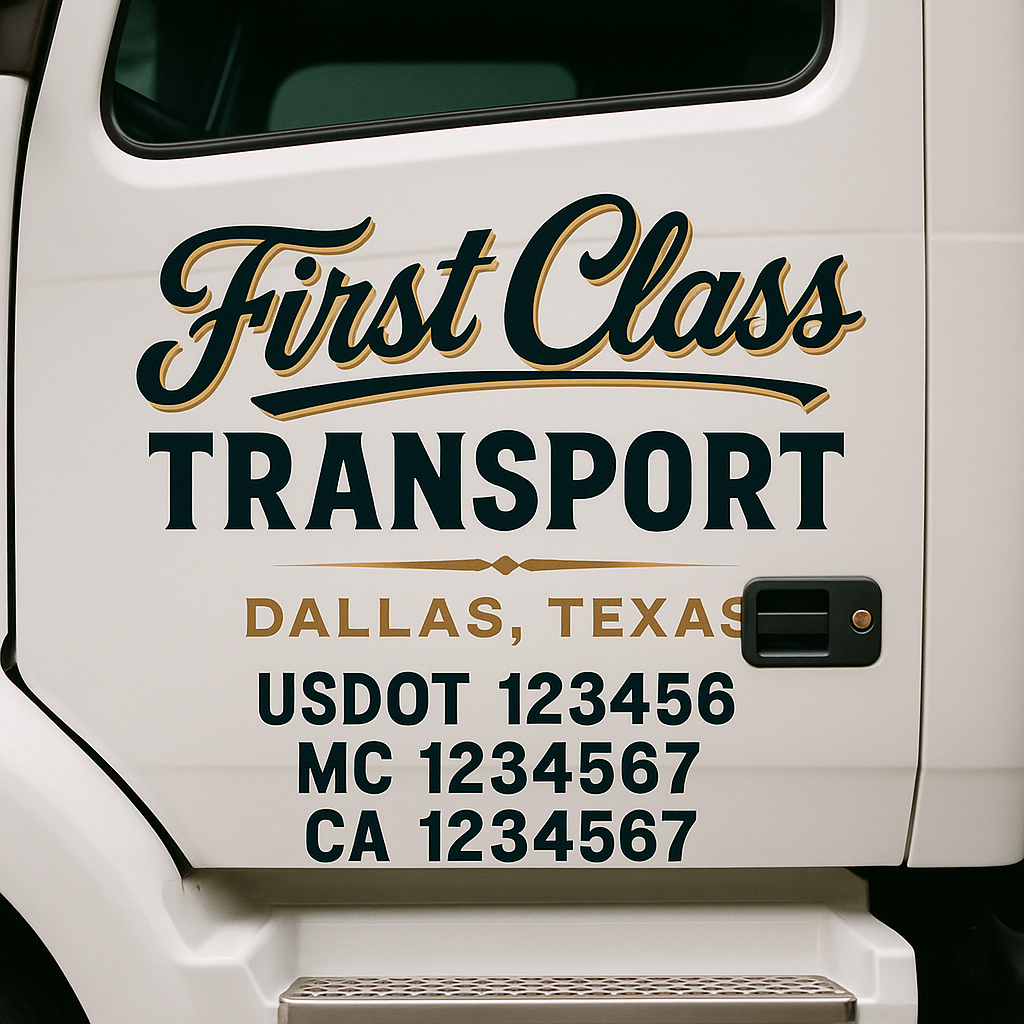 Custom Truck Door Lettering Sign Decal Sticker For Trucking, Businesses with City, State and USDOT, MC, GVW Truck Sign (2-Pack)