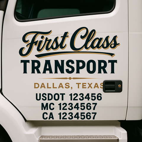 Custom Truck Door Lettering Sign Decal Sticker For Trucking, Businesses with City, State and USDOT, MC, GVW Truck Sign (2-Pack)