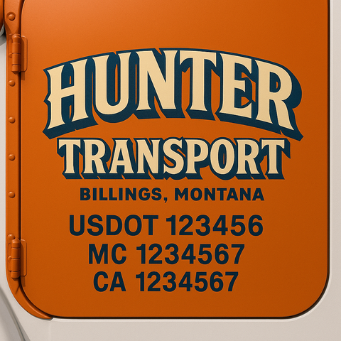 Custom Truck Door Lettering Sign Decal Sticker For Trucking, Businesses with City, State and USDOT, MC, GVW Truck Sign (2-Pack)