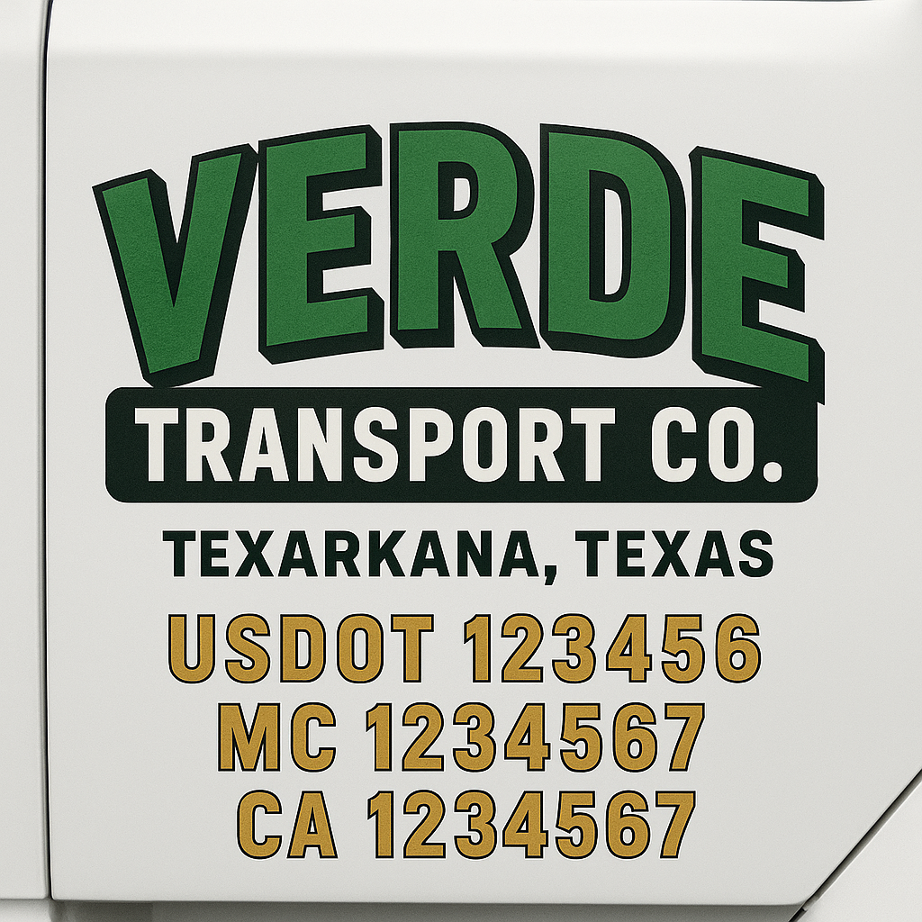 Custom Truck Door Lettering Sign Decal Sticker For Trucking, Businesses with City, State and USDOT, MC, GVW Truck Sign (2-Pack)