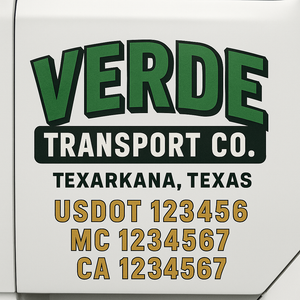 Custom Truck Door Lettering Sign Decal Sticker For Trucking, Businesses with City, State and USDOT, MC, GVW Truck Sign (2-Pack)