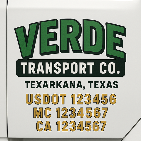 Custom Truck Door Lettering Sign Decal Sticker For Trucking, Businesses with City, State and USDOT, MC, GVW Truck Sign (2-Pack)