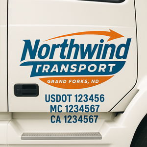 Custom Truck Door Lettering Sign Decal Sticker For Trucking, Businesses with City, State and USDOT, MC, GVW Truck Sign (2-Pack)