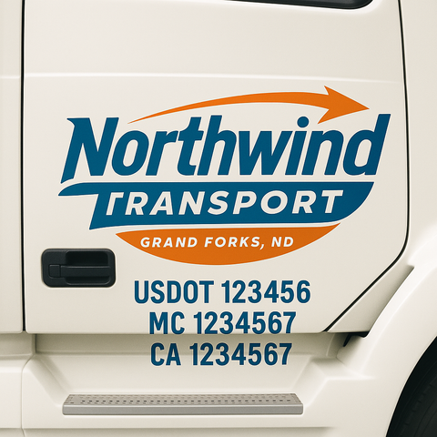 Custom Truck Door Lettering Sign Decal Sticker For Trucking, Businesses with City, State and USDOT, MC, GVW Truck Sign (2-Pack)