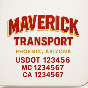 Custom Truck Door Lettering Sign Decal Sticker For Trucking, Businesses with City, State and USDOT, MC, GVW Truck Sign (2-Pack)