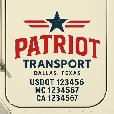 Custom Truck Door Lettering Sign Decal Sticker For Trucking, Businesses with City, State and USDOT, MC, GVW Truck Sign (2-Pack)