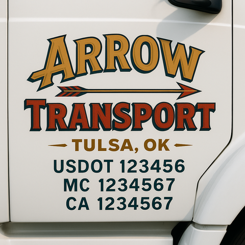 Custom Truck Door Lettering Sign Decal Sticker For Trucking, Businesses with City, State and USDOT, MC, GVW Truck Sign (2-Pack)