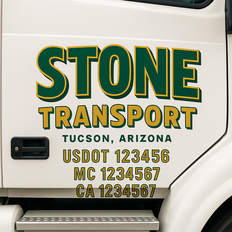 Custom Truck Door Lettering Sign Decal Sticker For Trucking, Businesses with City, State and USDOT, MC, GVW Truck Sign (2-Pack)