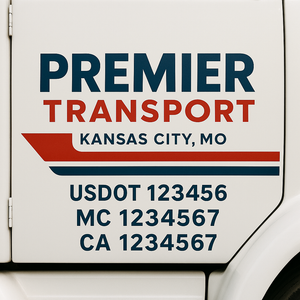 Custom Truck Door Lettering Sign Decal Sticker For Trucking, Businesses with City, State and USDOT, MC, GVW Truck Sign (2-Pack)
