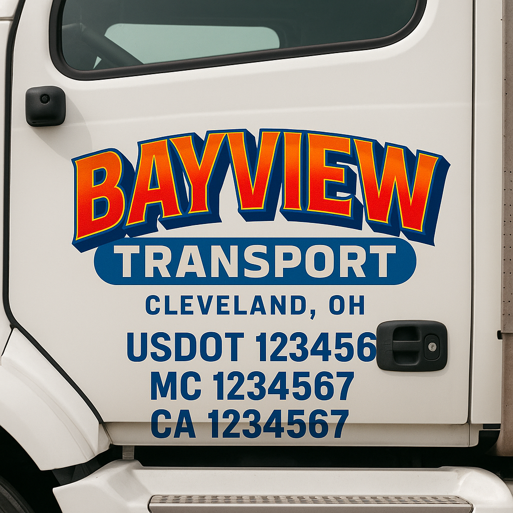 Custom Truck Door Lettering Sign Decal Sticker For Trucking, Businesses with City, State and USDOT, MC, GVW Truck Sign (2-Pack)