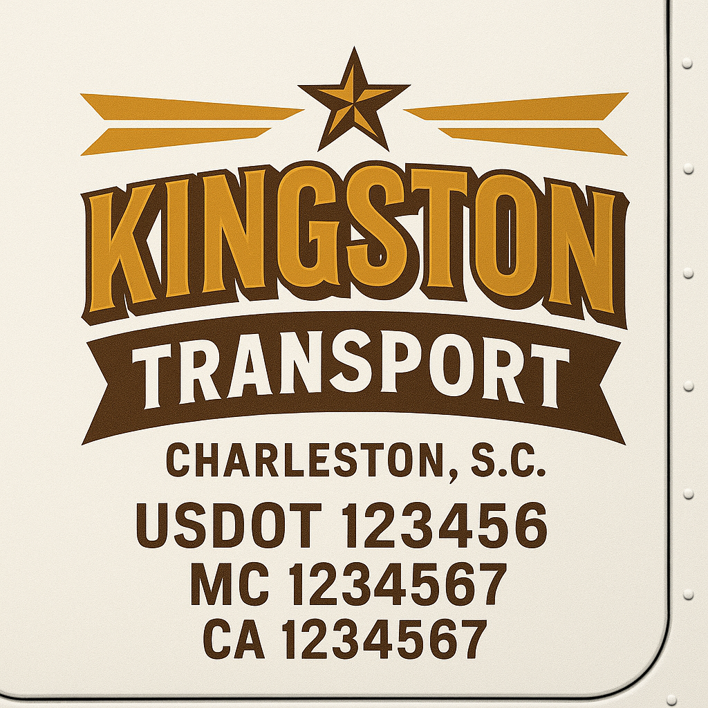 Custom Truck Door Lettering Sign Decal Sticker For Trucking, Businesses with City, State and USDOT, MC, GVW Truck Sign (2-Pack)
