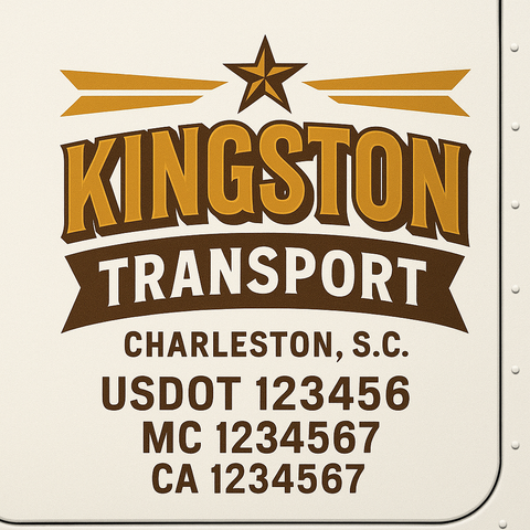 Custom Truck Door Lettering Sign Decal Sticker For Trucking, Businesses with City, State and USDOT, MC, GVW Truck Sign (2-Pack)