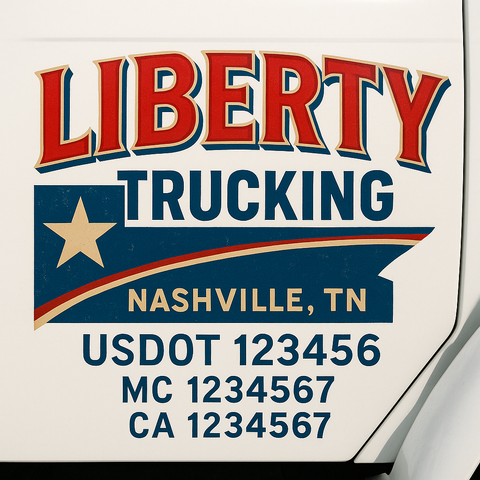Custom Truck Door Lettering Sign Decal Sticker For Trucking, Businesses with City, State and USDOT, MC, GVW Truck Sign (2-Pack)