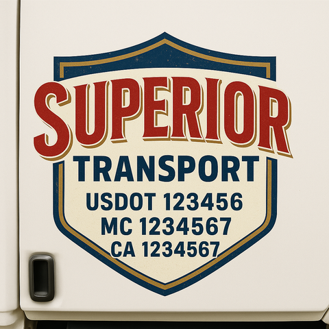 Custom Truck Door Lettering Sign Decal Sticker For Trucking, Businesses with City, State and USDOT, MC, GVW Truck Sign (2-Pack)