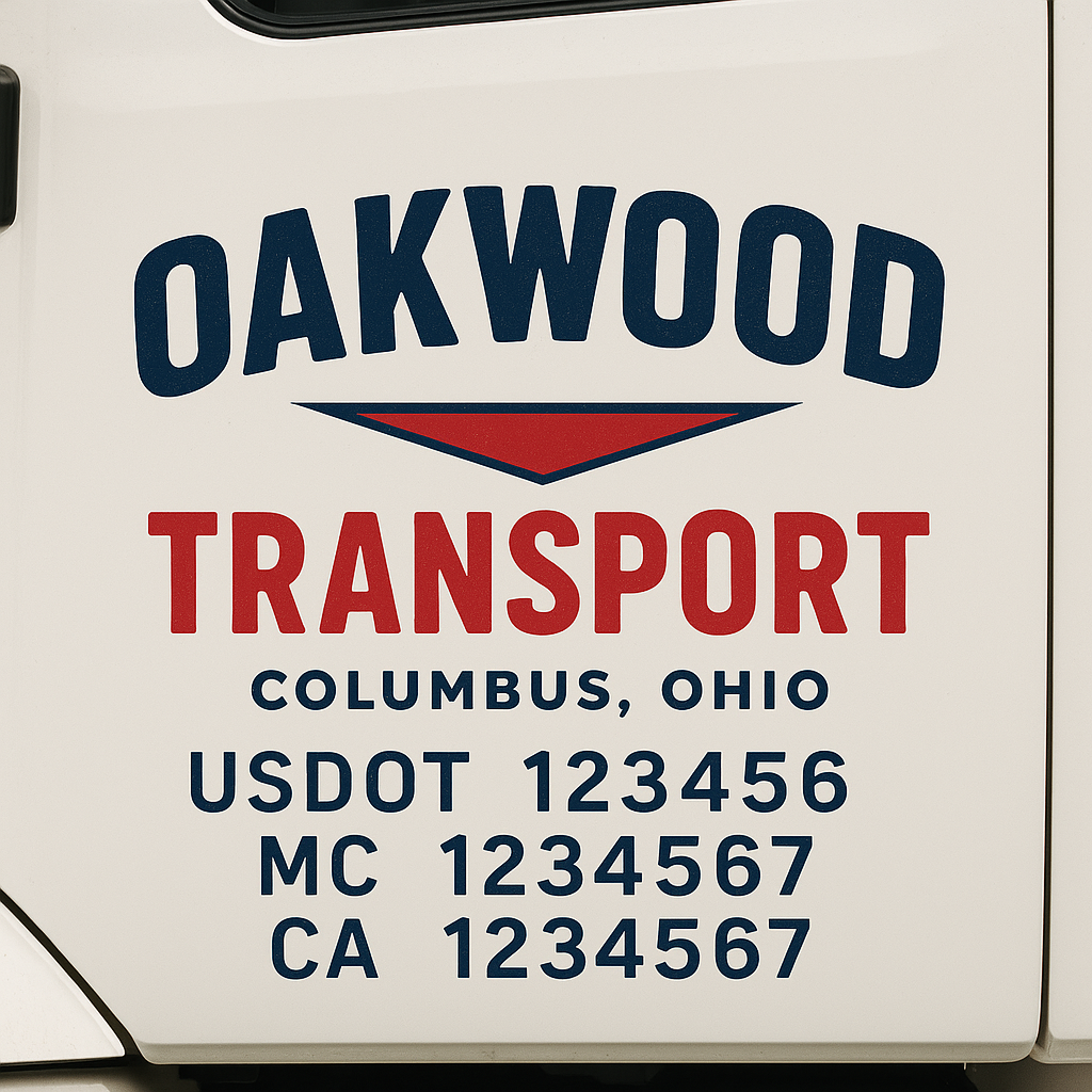 Custom Truck Door Lettering Sign Decal Sticker For Trucking, Businesses with City, State and USDOT, MC, GVW Truck Sign (2-Pack)
