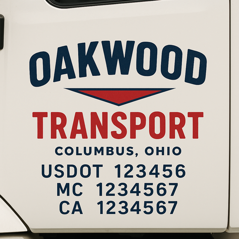 Custom Truck Door Lettering Sign Decal Sticker For Trucking, Businesses with City, State and USDOT, MC, GVW Truck Sign (2-Pack)