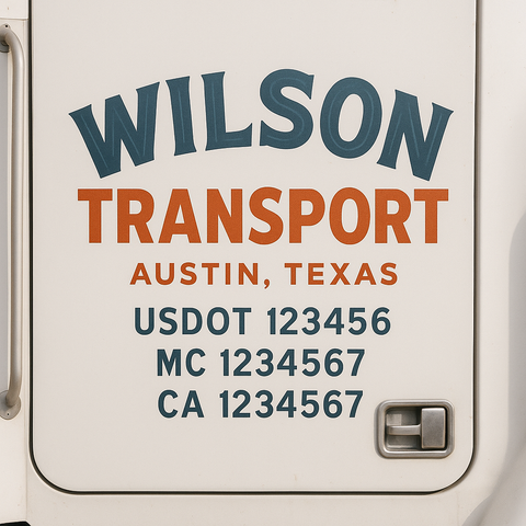 Custom Truck Door Lettering Sign Decal Sticker For Trucking, Businesses with City, State and USDOT, MC, GVW Truck Sign (2-Pack)