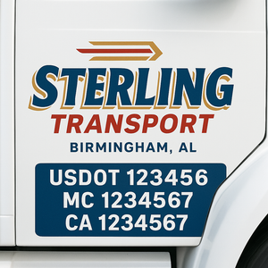 Custom Truck Door Lettering Sign Decal Sticker For Trucking, Businesses with City, State and USDOT, MC, GVW Truck Sign (2-Pack)