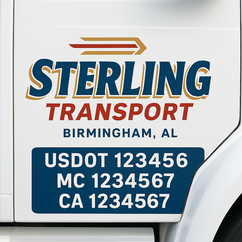 Custom Truck Door Lettering Sign Decal Sticker For Trucking, Businesses with City, State and USDOT, MC, GVW Truck Sign (2-Pack)