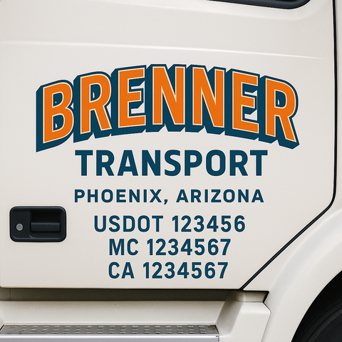 Custom Truck Door Lettering Sign Decal Sticker For Trucking, Businesses with City, State and USDOT, MC, GVW Truck Sign (2-Pack)