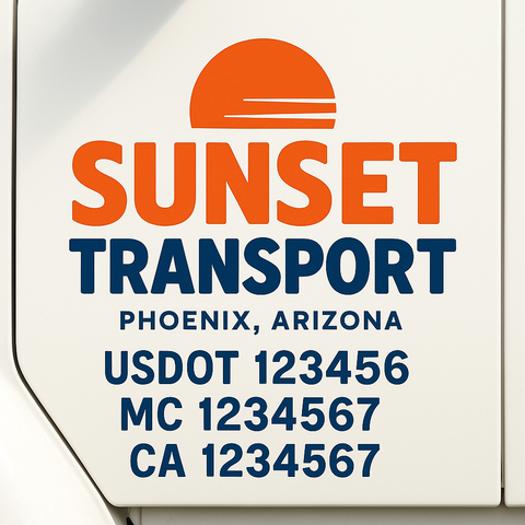 Custom Truck Door Lettering Sign Decal Sticker For Trucking, Businesses with City, State and USDOT, MC, GVW Truck Sign (2-Pack)