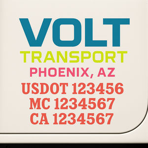 Custom Truck Door Lettering Sign Decal Sticker For Trucking, Businesses with City, State and USDOT, MC, GVW Truck Sign (2-Pack)