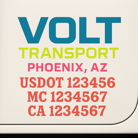 Custom Truck Door Lettering Sign Decal Sticker For Trucking, Businesses with City, State and USDOT, MC, GVW Truck Sign (2-Pack)