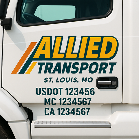 Custom Truck Door Lettering Sign Decal Sticker For Trucking, Businesses with City, State and USDOT, MC, GVW Truck Sign (2-Pack)