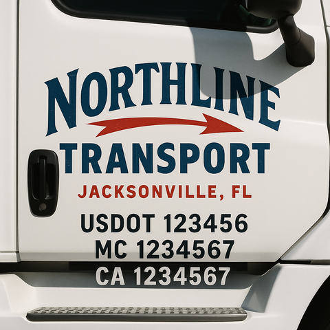 Custom Truck Door Lettering Sign Decal Sticker For Trucking, Businesses with City, State and USDOT, MC, GVW Truck Sign (2-Pack)