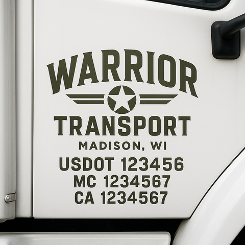 Custom Truck Door Lettering Sign Decal Sticker For Trucking, Businesses with City, State and USDOT, MC, GVW Truck Sign (2-Pack)